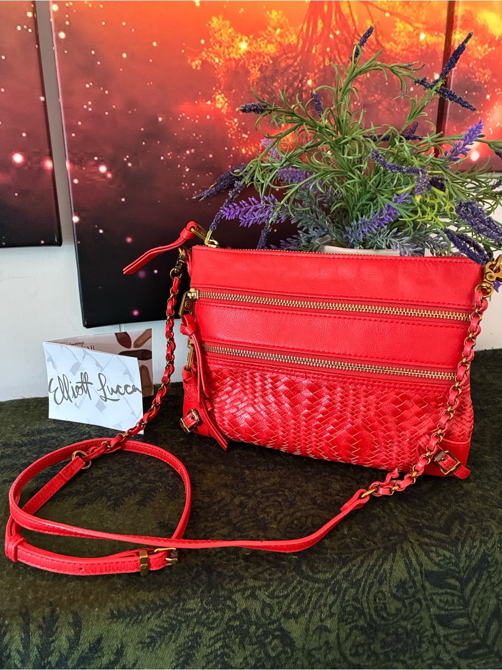 Elliott Lucca Woven Crossbody Bag
